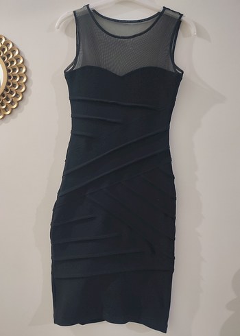 Siyah Strappy Midi Elbise