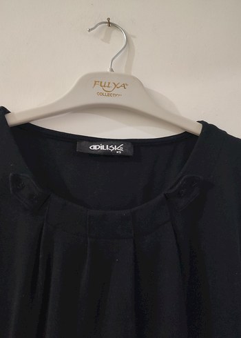 Siyah Keten Midi Kadın Elbise - Görsel 3