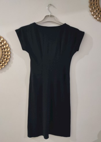 Siyah Keten Midi Kadın Elbise - Görsel 4