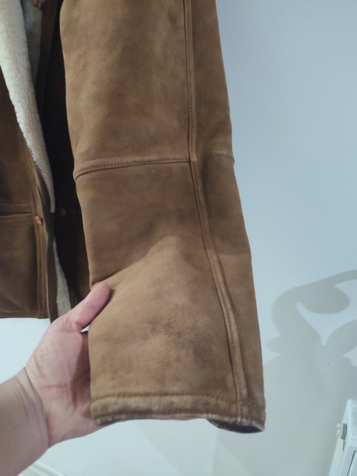 Düğmeli Kahverengi Süet Erkek Ceket - Görsel 3