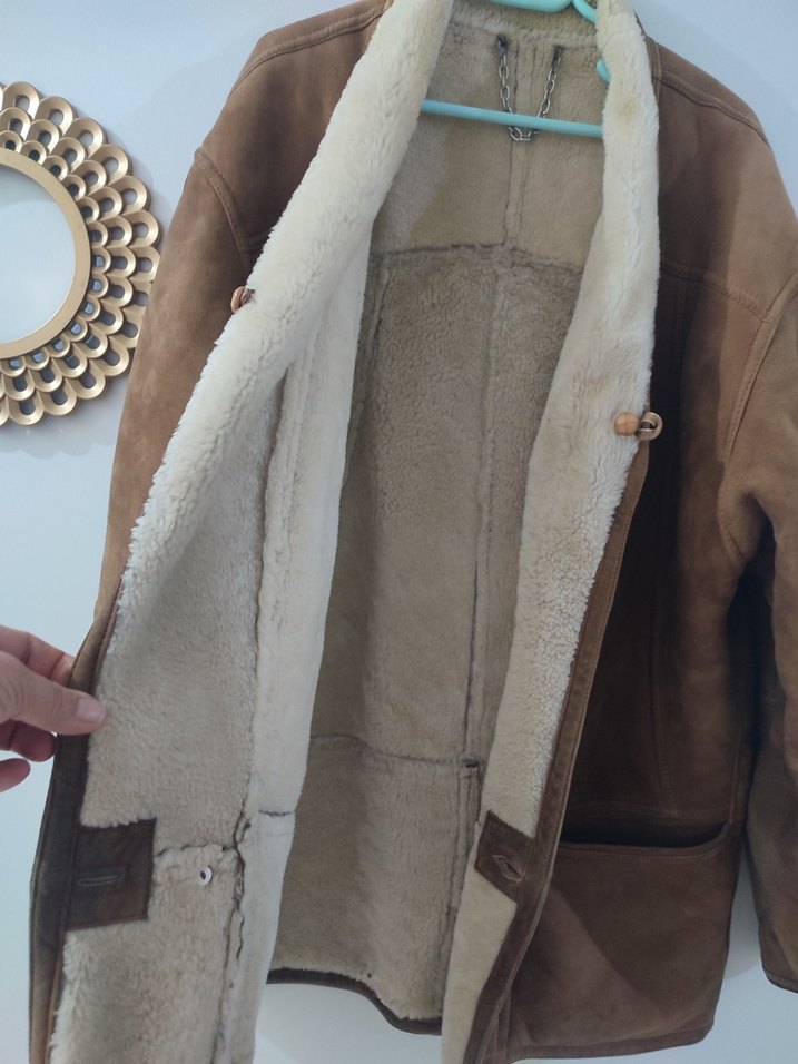 Düğmeli Kahverengi Süet Erkek Ceket - Görsel 4