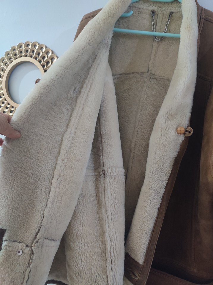 Düğmeli Kahverengi Süet Erkek Ceket - Görsel 5