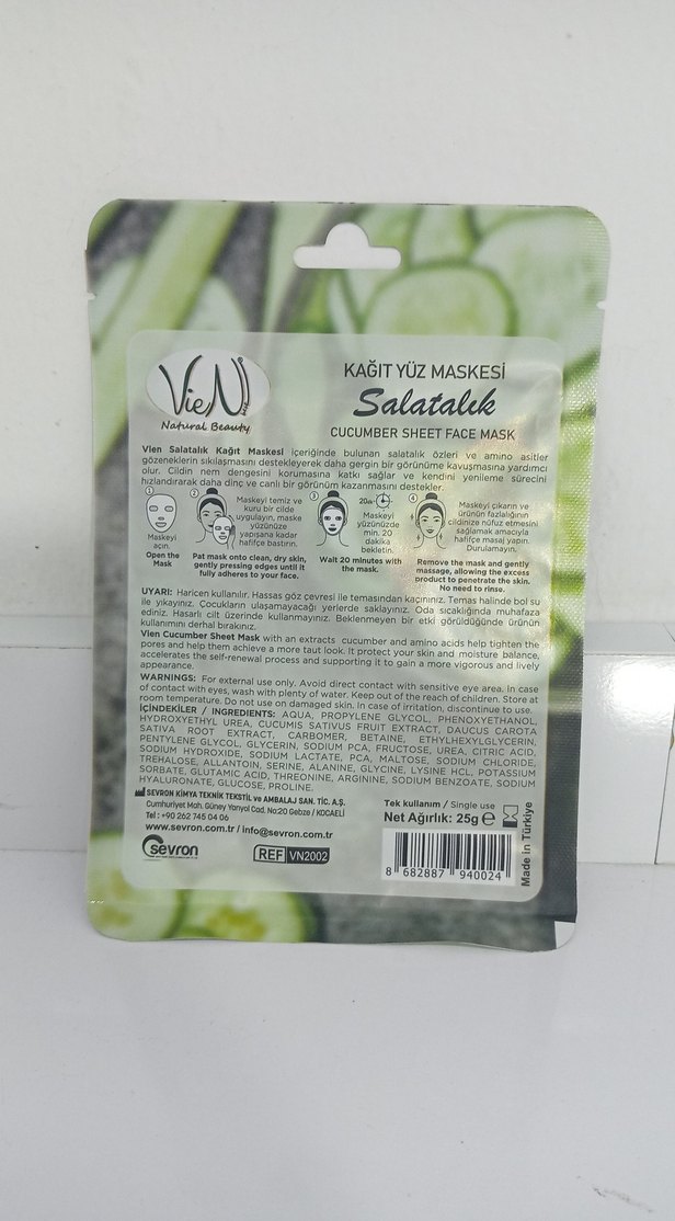 gün Salatalık Özlü Kağıt Yüz Maskesi - Görsel 2