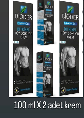 Bioder Erkekler İçin Bitkisel Tüy Dökücü Krem 2x100 ml - Görsel 2