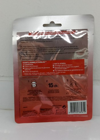 Garnier Nem Bombası Dolgunlaştırıcı Kağıt Yüz Maskesi - Görsel 2