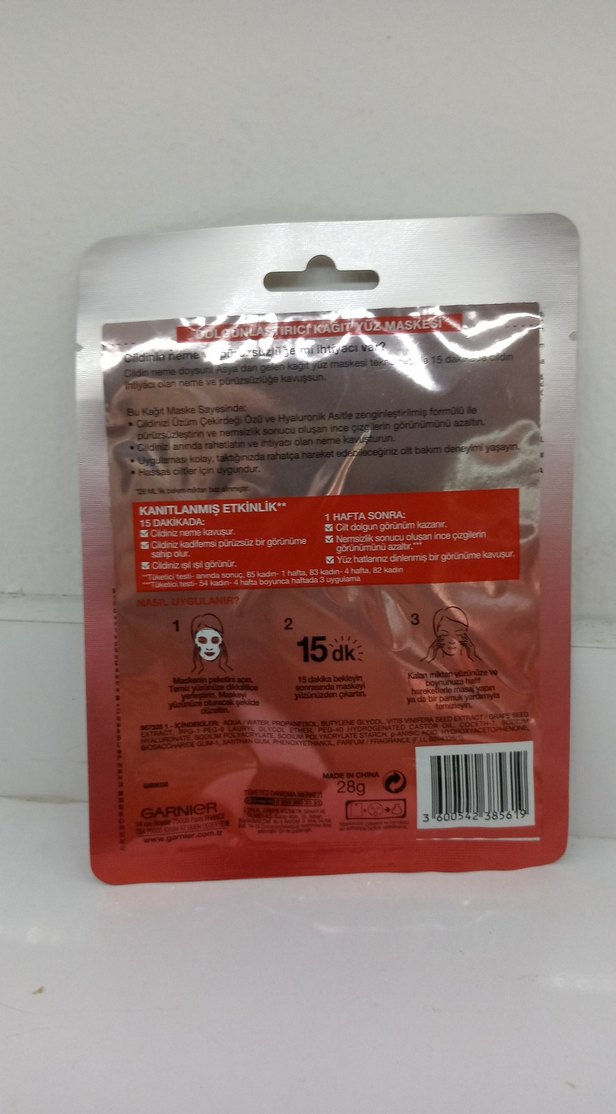 Garnier Nem Bombası Dolgunlaştırıcı Kağıt Yüz Maskesi - Görsel 2