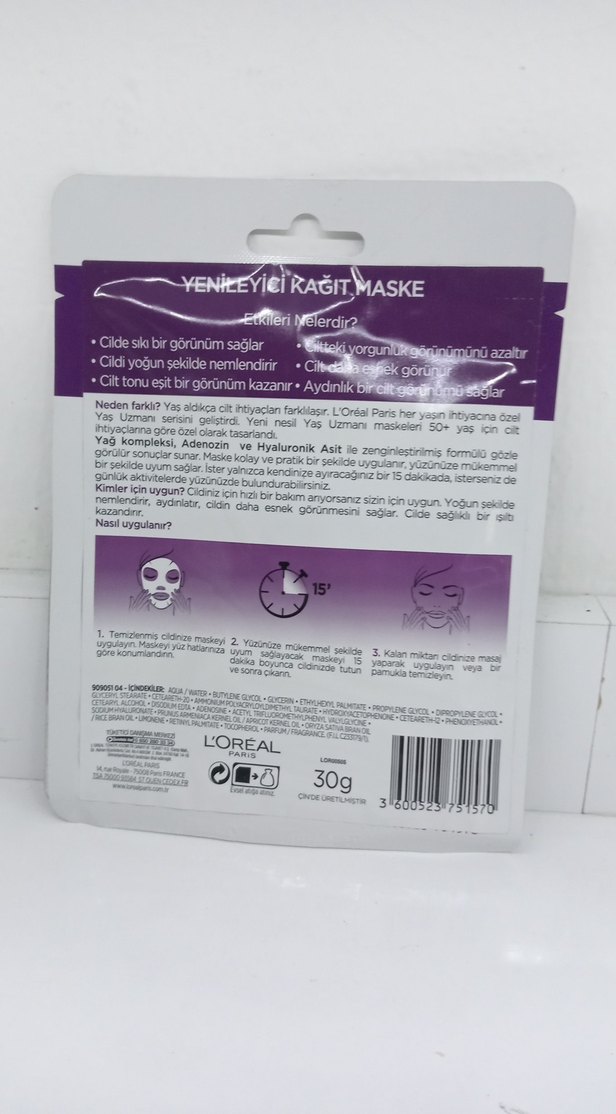 L'Oréal Paris Yaş Uzmanı 50+ Kağıt Maske - Görsel 2