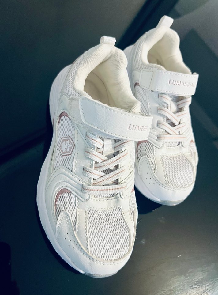 32-Kız Çocuk Beyaz yapışkanlı  Sneakers - Görsel 4