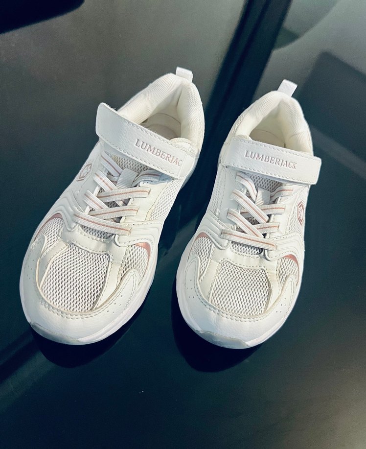 32-Kız Çocuk Beyaz yapışkanlı  Sneakers - Görsel 5