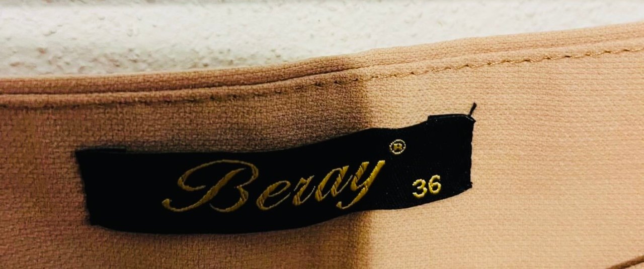 36-Bej Midi Kumaş Kadın Pantolon - Görsel 4