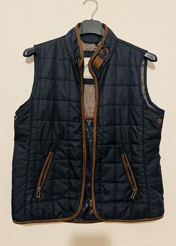 L-Dik Yaka Fermuarlı Kahverengi Yelek - Görsel 4