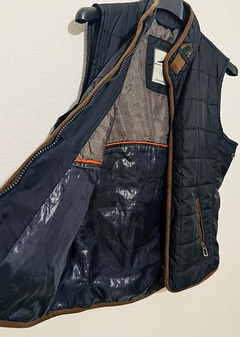 L-Dik Yaka Fermuarlı Kahverengi Yelek - Görsel 8