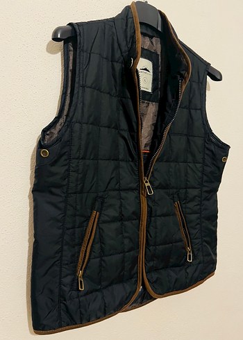 L-Dik Yaka Fermuarlı Kahverengi Yelek - Görsel 3