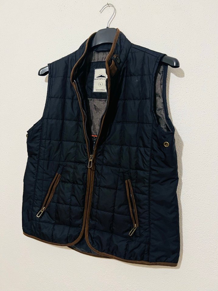 L-Dik Yaka Fermuarlı Kahverengi  Yelek - Görsel 2