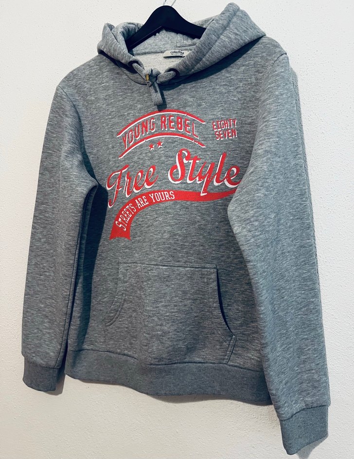 L- collezione Gri Melanj Kapüşonlu Spor Sweatshirt — görsel 3/11