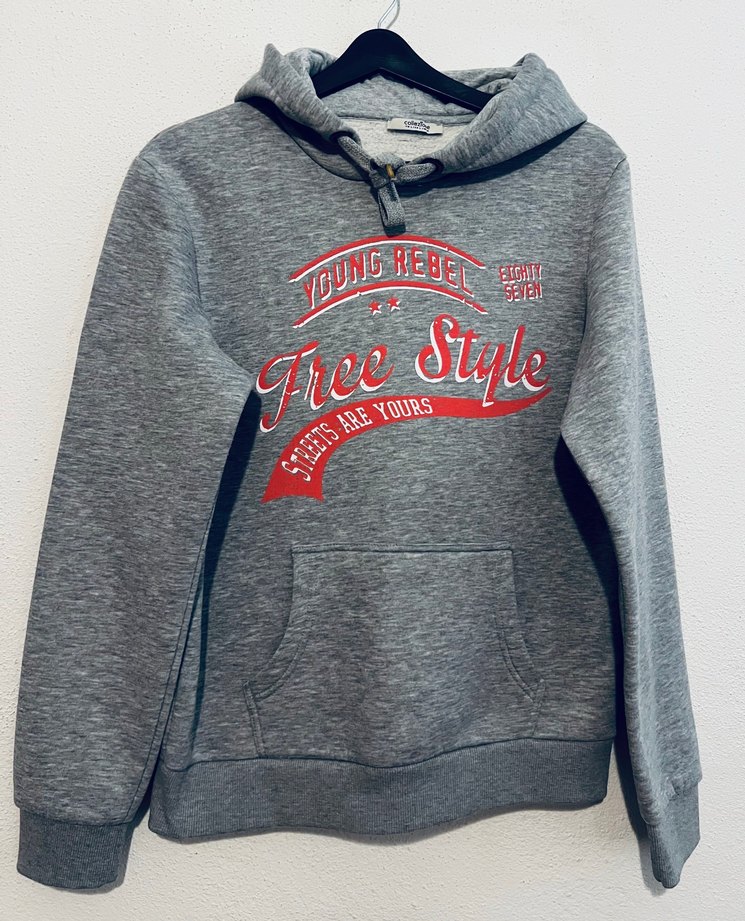 L- collezione Gri Melanj Kapüşonlu Spor Sweatshirt — görsel 10/11
