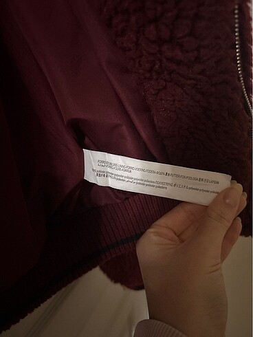 s Beden bordo Renk Bershka Tüylü Kaban