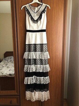 Siyah beyaz elbise #zara #parti