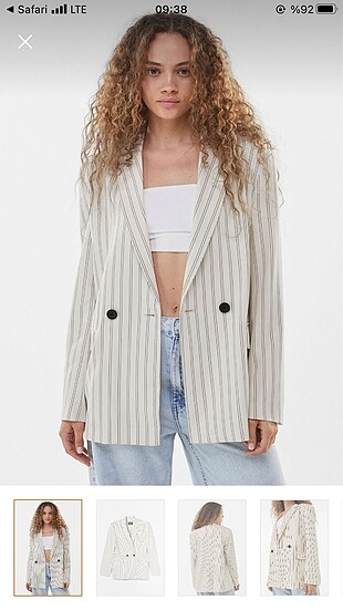 Bershka çizgili blazet