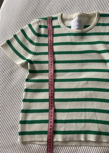 Çizgili Açık Yeşil Çocuk Üst - Görsel 4