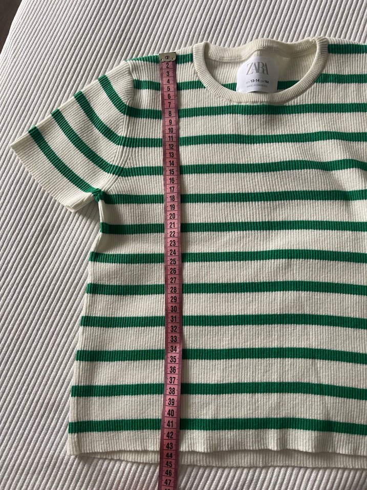 Çizgili Açık Yeşil Çocuk Üst - Görsel 4