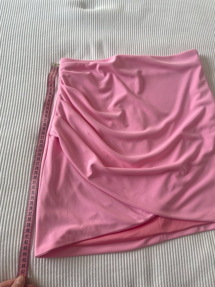 Pembe Pilili Kadın Mini Etek - Görsel 3