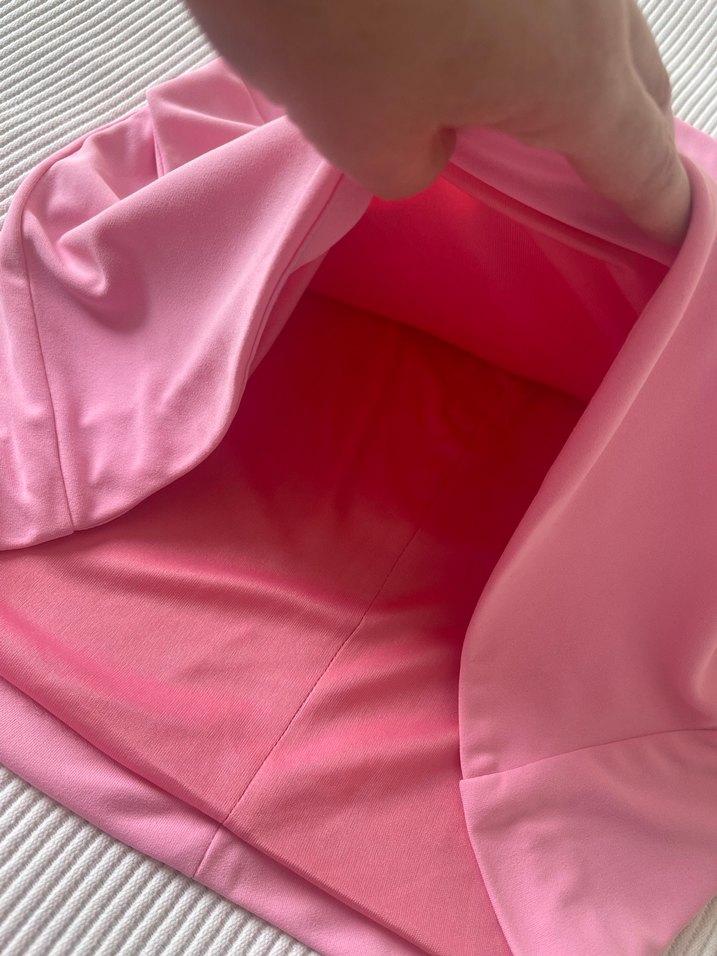 Pembe Pilili Kadın Mini Etek - Görsel 4