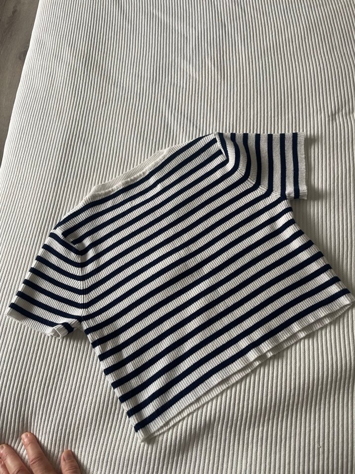 Çizgili Beyaz lacivert Çocuk Atlet - Görsel 2