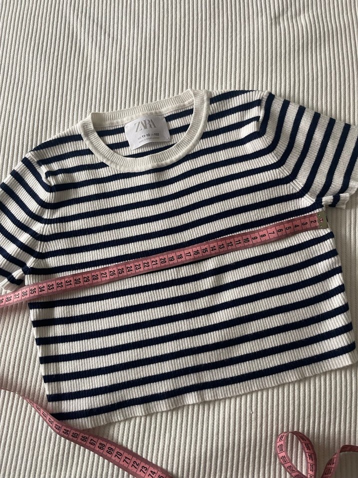 Çizgili Beyaz lacivert Çocuk Atlet - Görsel 5