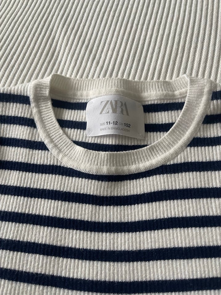 Çizgili Beyaz lacivert Çocuk Atlet - Görsel 3