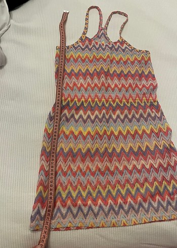 Renkli Zigzag Desenli deniz Elbise - Görsel 5