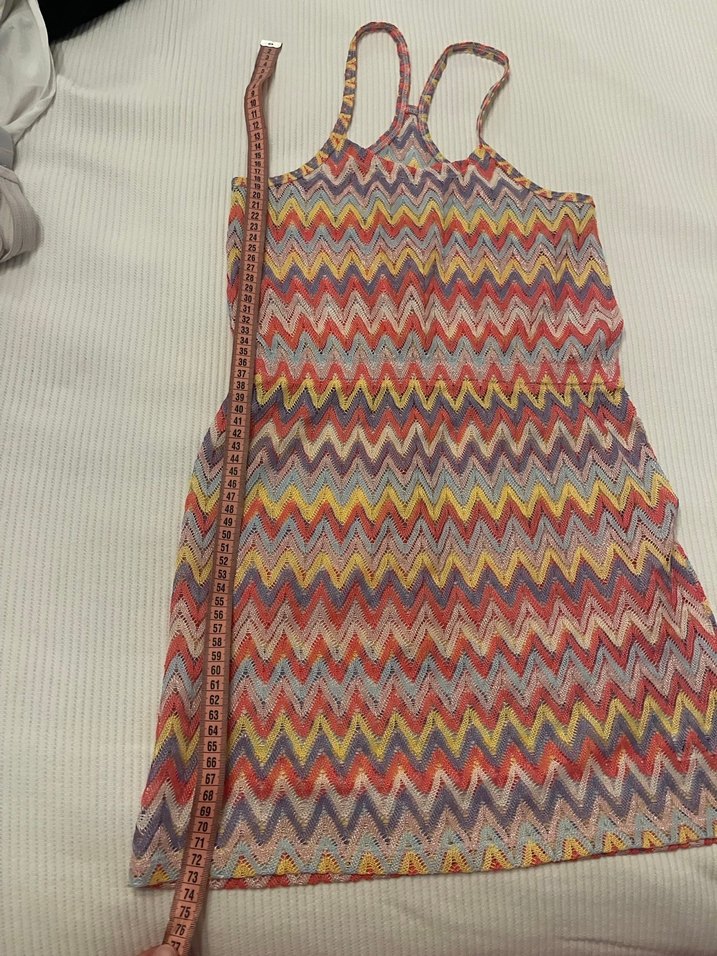 Renkli Zigzag Desenli deniz Elbise - Görsel 5