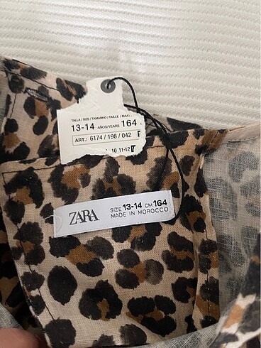 13-14 Yaş Beden Zara leopar tulum