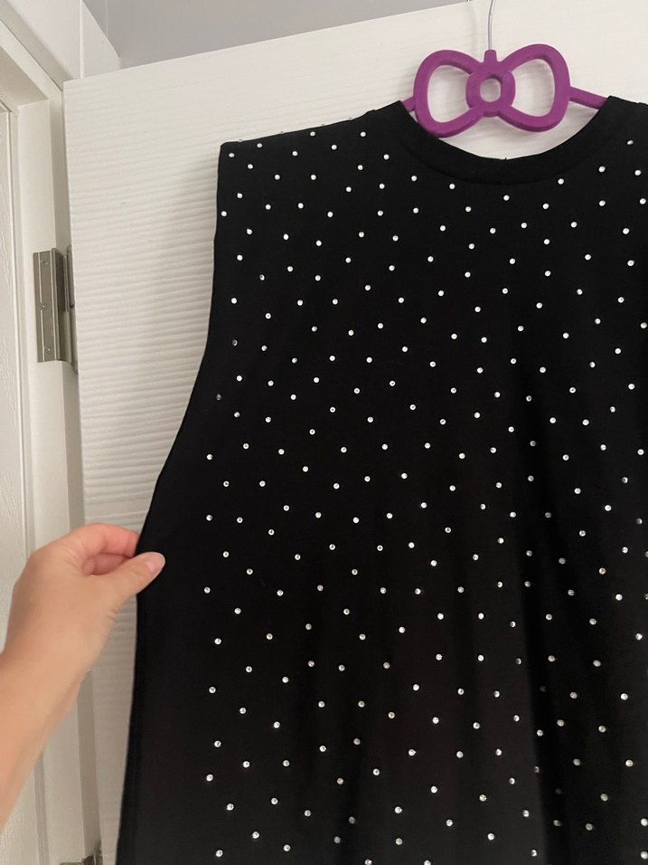 Zara taşlı vatkalı üst - Görsel 5