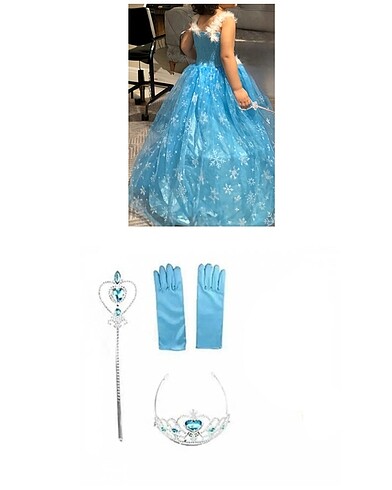 4 Yaş Beden Gelinlik ve aksesuar elsa