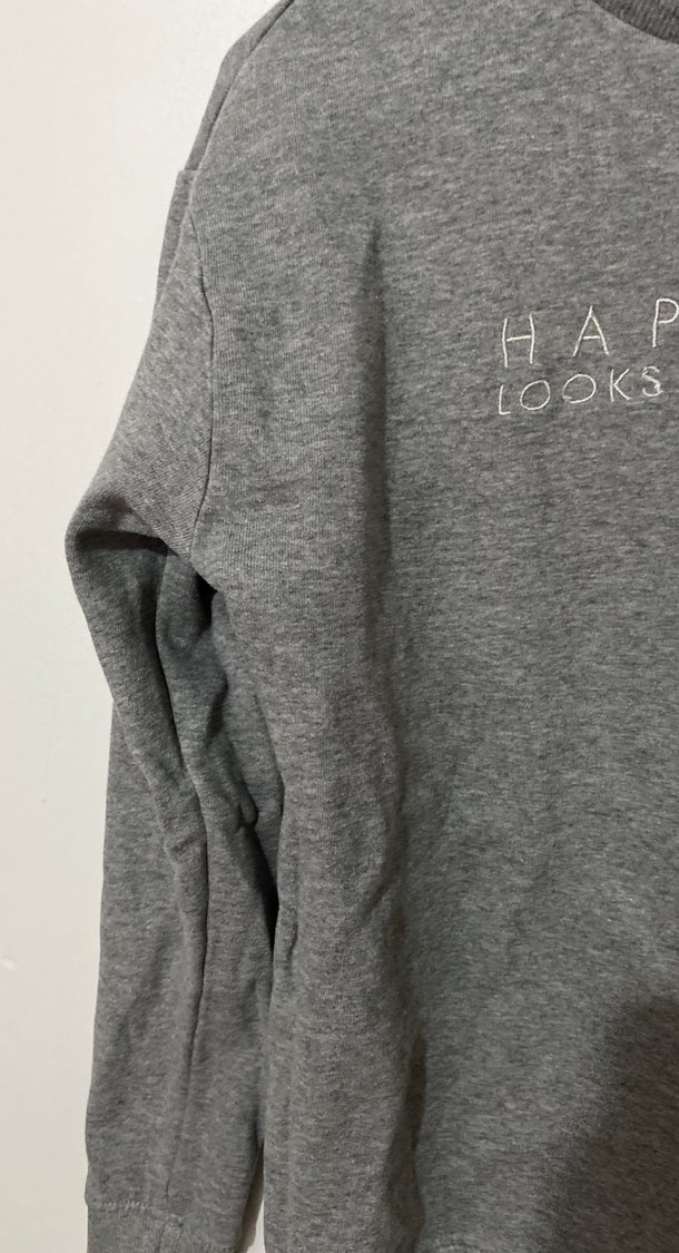 Gri Uzun Kollu Kadın Sweatshirt - Görsel 3