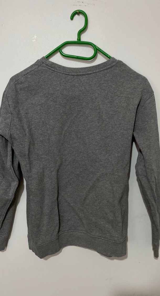 Gri Uzun Kollu Kadın Sweatshirt - Görsel 4