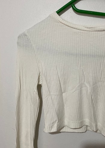 Beyaz Uzun Kollu Basic Kadın Triko - Görsel 3