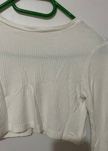 Beyaz Uzun Kollu Basic Kadın Triko - Görsel 2