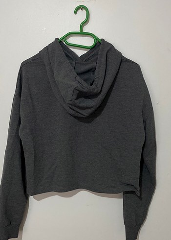 Kadın Gri Kapüşonlu Sweatshirt - Görsel 2