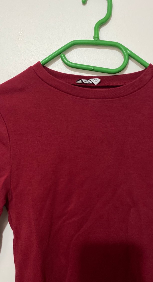 Bordo Uzun Kollu Basic Kadın Kazak - Görsel 2