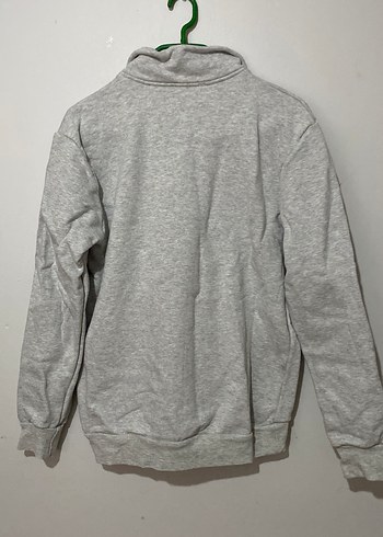 Gri Yarım Fermuarlı Erkek Sweatshirt - Görsel 4
