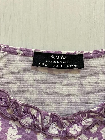 m Beden çeşitli Renk Bershka Çiçek Desenli Mini Elbise