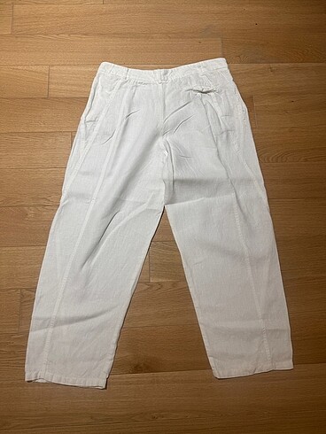 l Beden beyaz Renk Zara keten pant