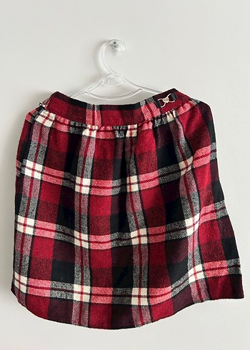 Zara Düğmeli Ekose Yün Etek