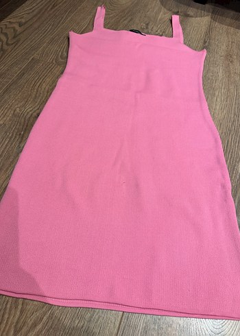 Pembe Midi Kadın Triko Elbise - Görsel 2