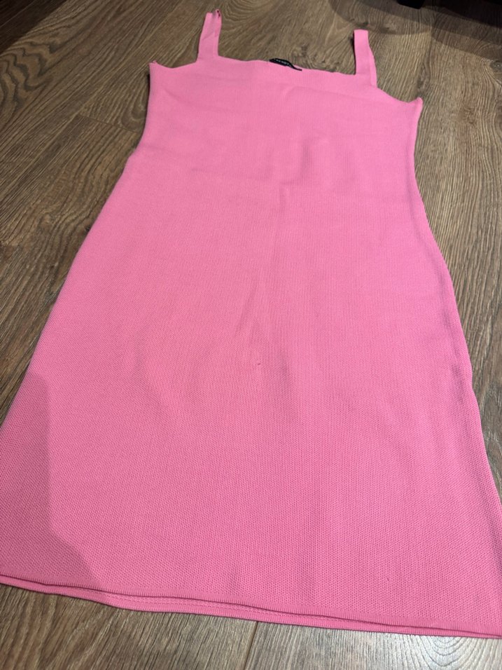 Pembe Midi Kadın Triko Elbise - Görsel 2