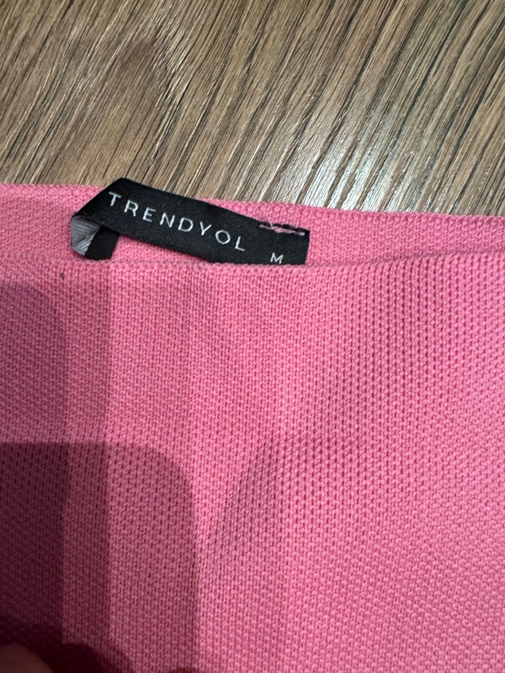 Pembe Midi Kadın Triko Elbise - Görsel 3