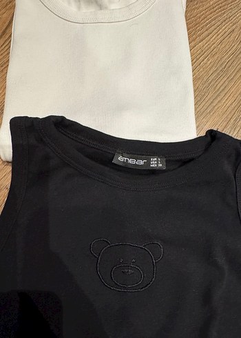 Kadın Siyah ve Beyaz Baskılı Tişört - Görsel 2