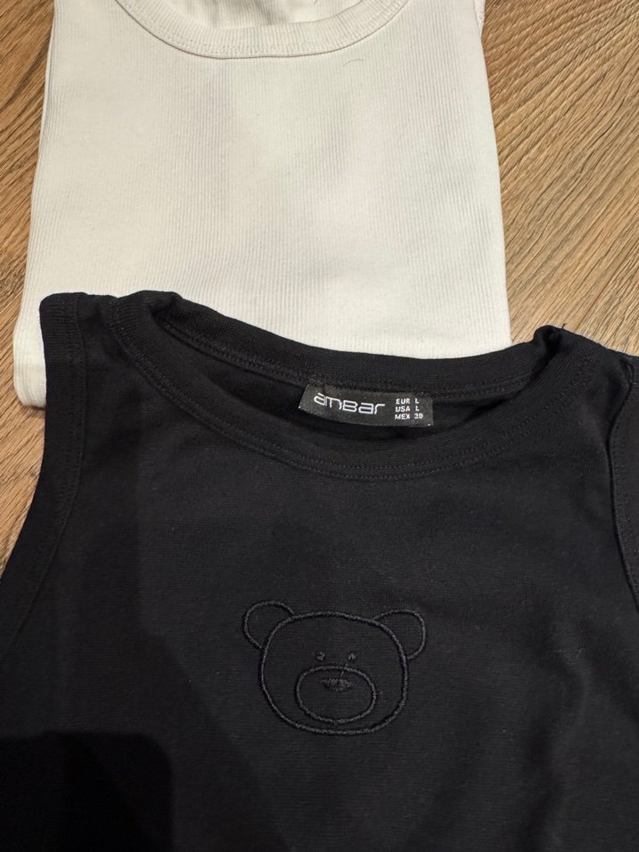 Kadın Siyah ve Beyaz Baskılı Tişört - Görsel 2